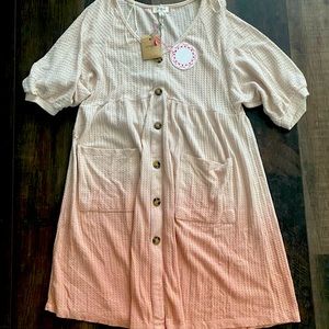 Umgee rose gold ombré waffle knit dress